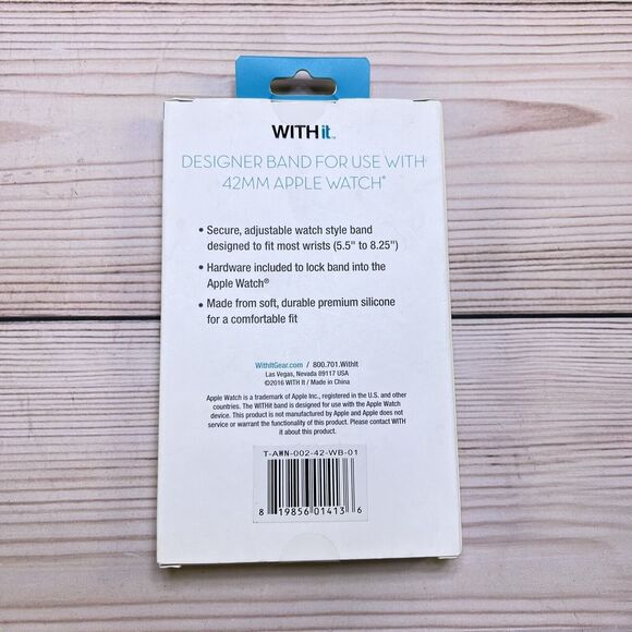 Dark Blue Silicone Sport Strap Watch Band Compatible with 42/44/45mm Apple Watch - Picture 2 of 7